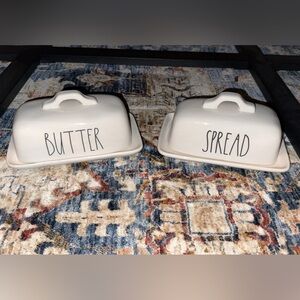 Rae Dunn White Ceramic Butter Dish/Holder/Container Table Decor SPREAD or BUTTER